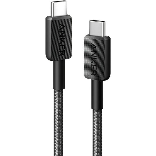 Câble de données et de charge USB-C - USB-C Anker 322, 60W, 1.8m, Noir A81F6G11