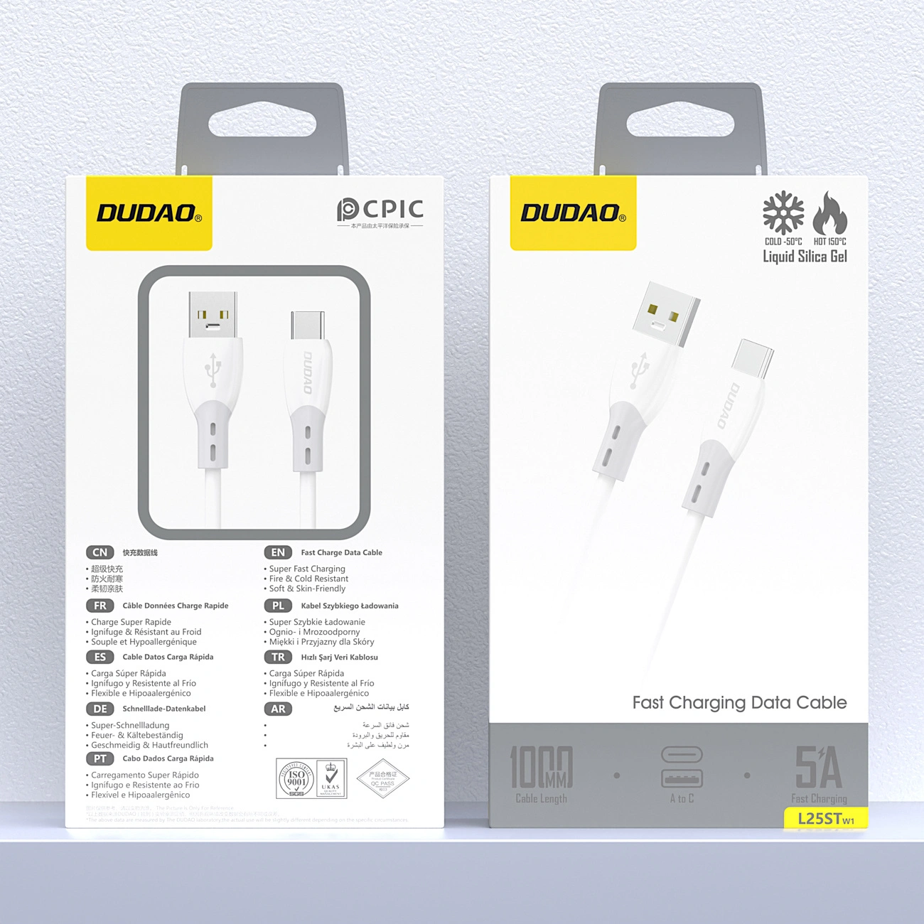 Cavo Dati e Ricarica USB-A - USB-C Dudao L25ST, 100W, 1m, Bianco