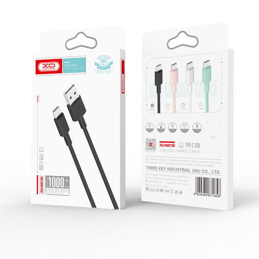 Daten- und Ladekabel USB-A - USB-C XO Design NB156, 18W, 1m, Schwarz