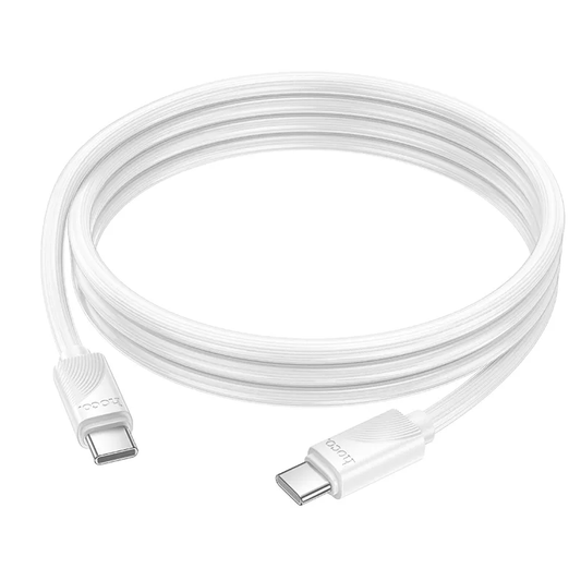 Câble de données et de charge USB-C - USB-C HOCO X114, 60W, 1m, Blanc