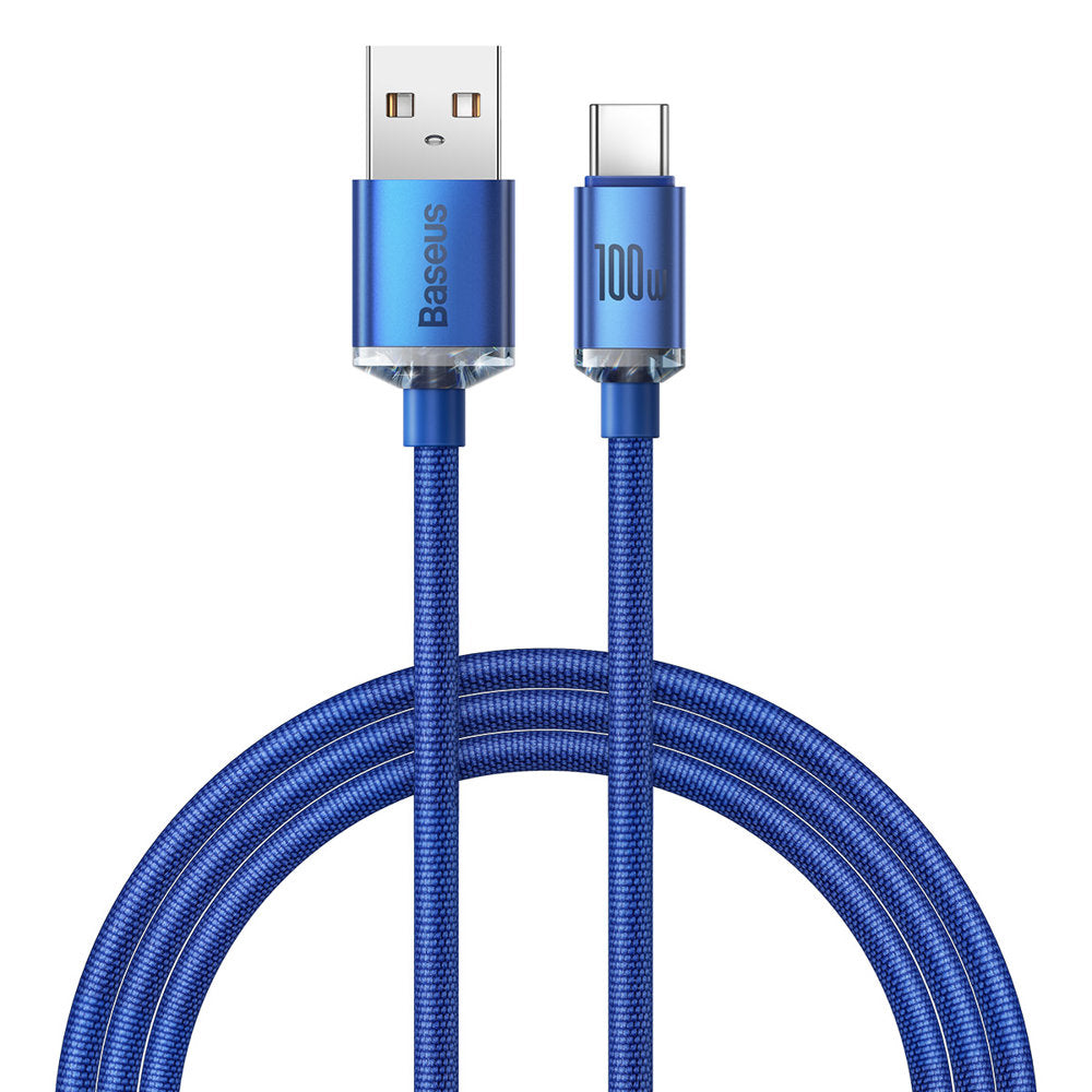 Baseus Crystal Shine USB-A auf USB-C Kabel 100W 1.2m | Blau | Textil