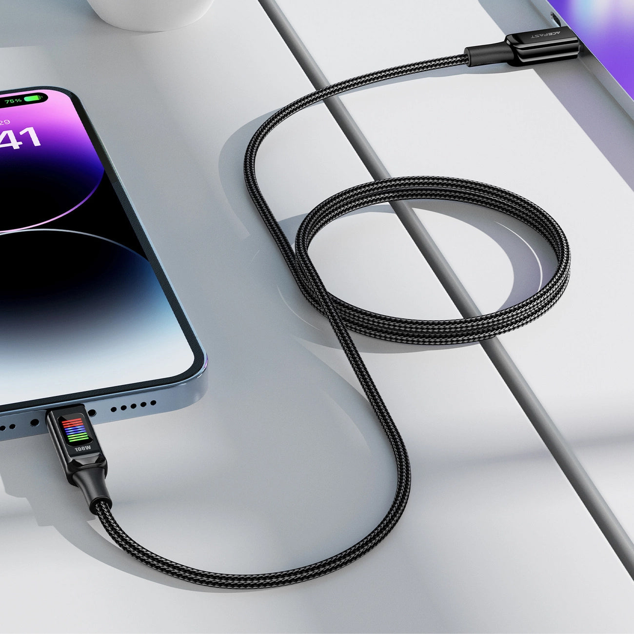 Cavo Dati e Ricarica USB-C - USB-C Acefast C7-03, 100W, 1.2m, Nero