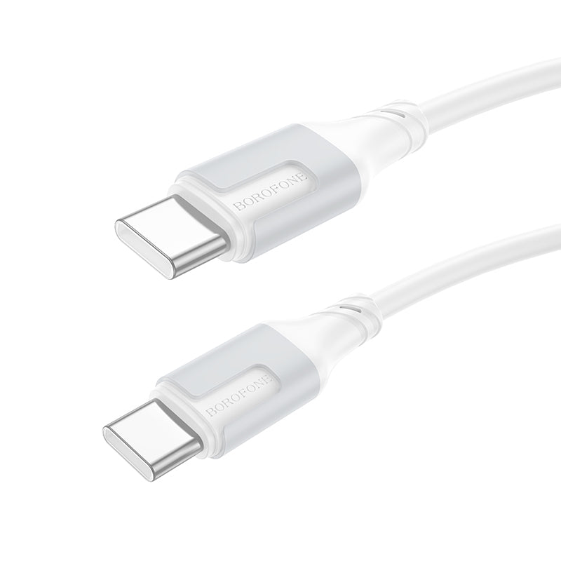 Câble de données et de charge USB-C - USB-C Borofone BX101 Creator, 60W, 1m, blanc