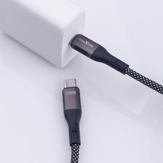Daten- und Ladekabel USB-C - USB-C MaXlife MXUC-11 Magnetisch, 100W, 1m, Schwarz