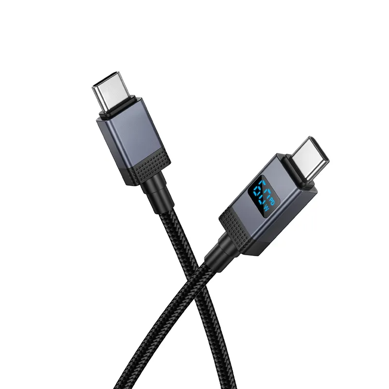 Câble de Données et de Charge USB-C - USB-C HOCO X118 Display, 60W, 1m, Noir