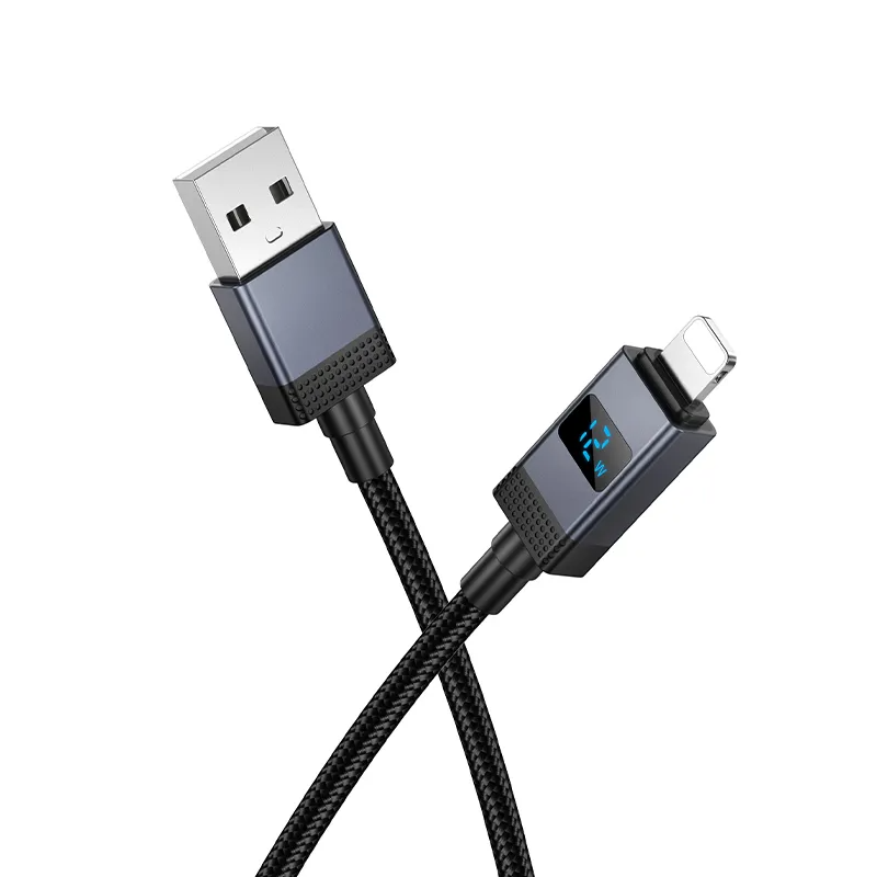 Câble de Données et de Charge USB-A - Lightning HOCO X118 Display, 12W, 1m, Noir