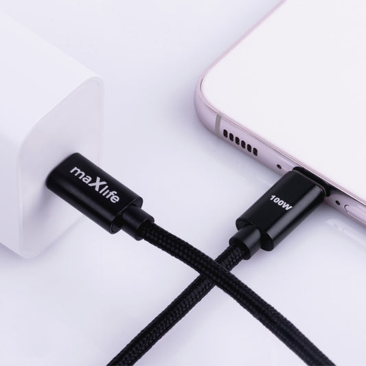 USB-C Daten- und Ladekabel - USB-C MaXlife MXUC-12, 100W, 1m, Schwarz