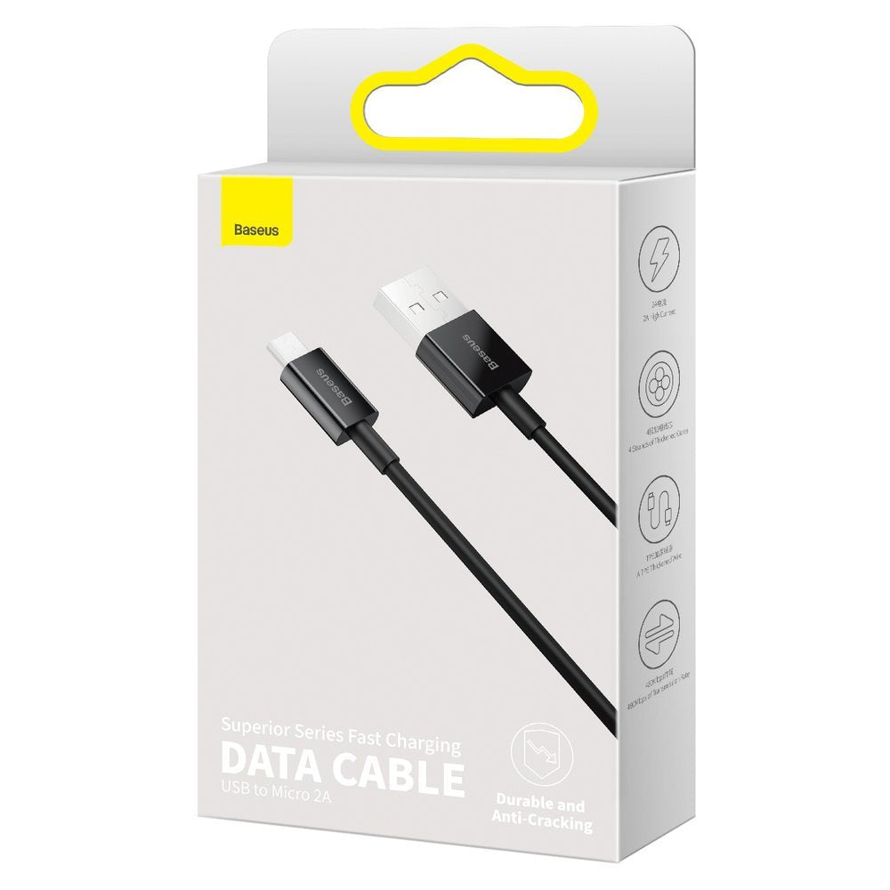Baseus Superior Series USB-A auf microUSB Kabel 18W 1m | Schwarz