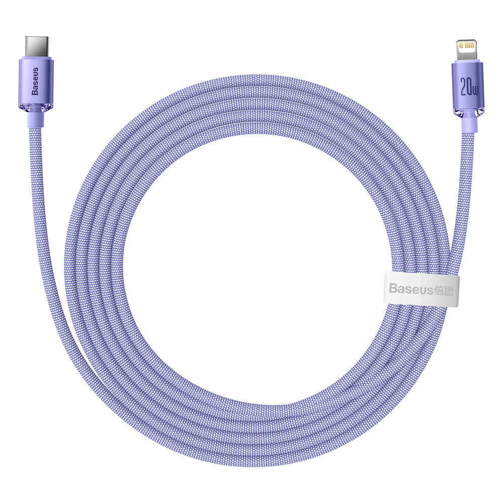 Cavo Dati e Ricarica USB-C - Lightning Baseus Crystal Shine Series, 20W, 2m, Viola CAJY000305