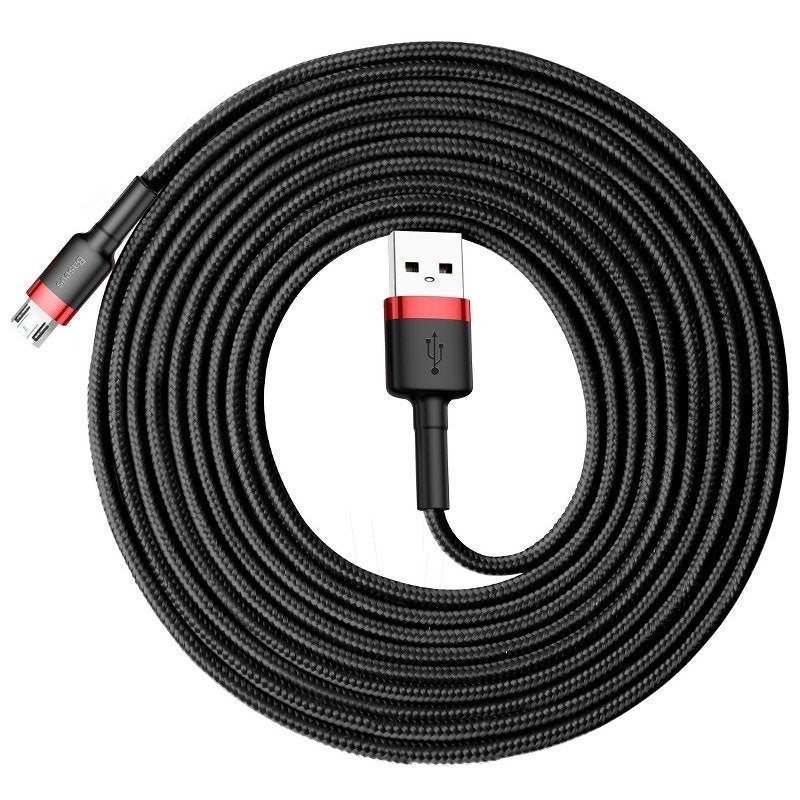 Câble de données et de chargement USB-A - microUSB Baseus Cafule, 18W, 3m, Rouge CAMKLF-H91