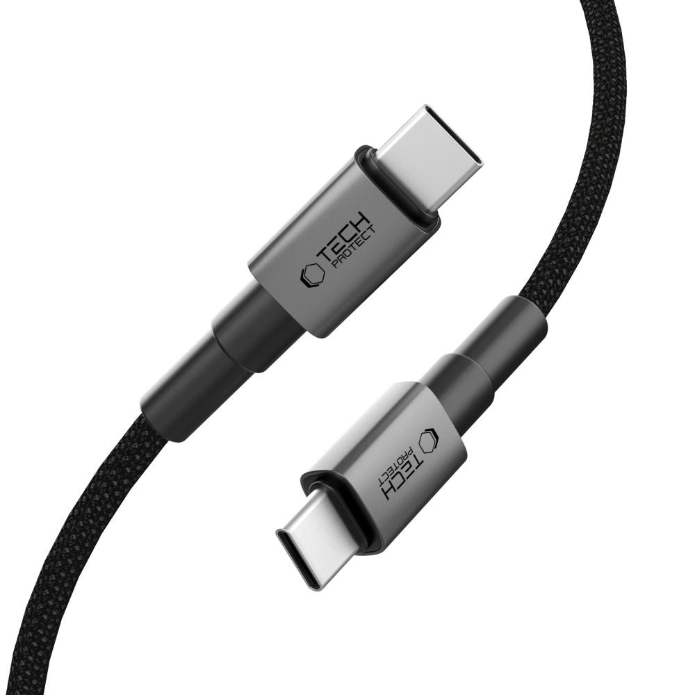 Câble de Données et de Charge USB-C - USB-C Tech-Protect Ultraboost DNA, 60W, 0.5m, Gris
