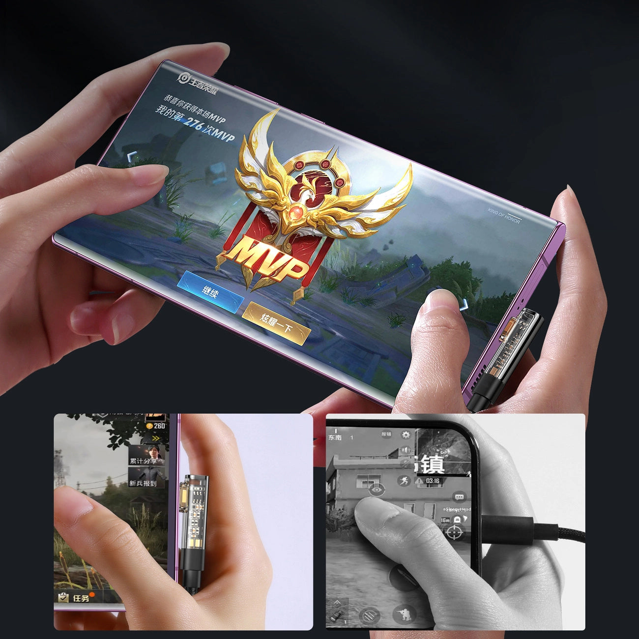 Câble de Données et de Charge USB-C - USB-C Joyroom S-CC100A6 Angled, 100W, 1.2m, Noir