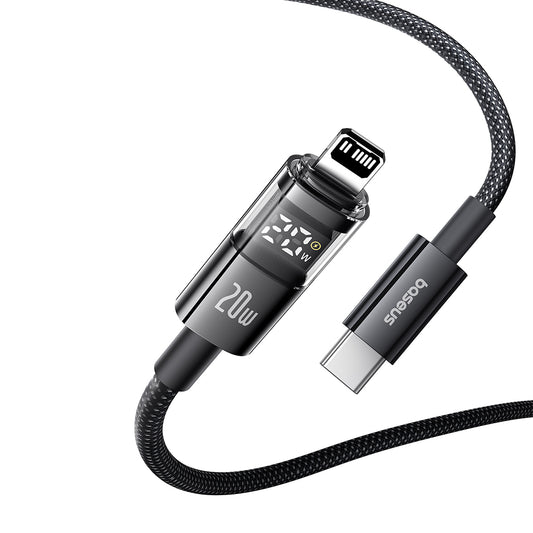 Daten- und Ladekabel USB-C - Lightning Baseus Display 2, 20W, 1m, Schwarz P10382703121-00
