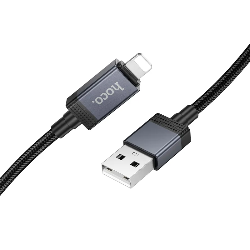 Câble de Données et de Charge USB-A - Lightning HOCO X118 Display, 12W, 1m, Noir