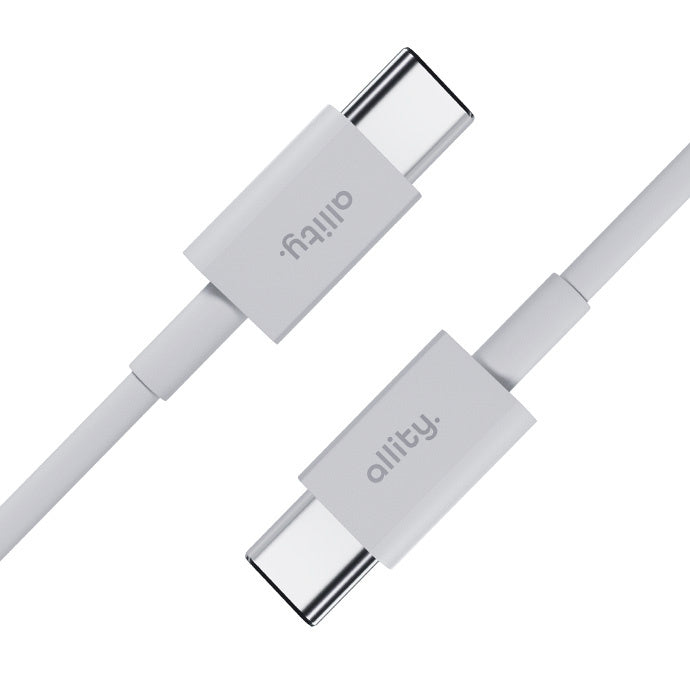 Câble de Données et de Charge USB-C - USB-C Allity. AUC-03, 100W, 2m, Blanc