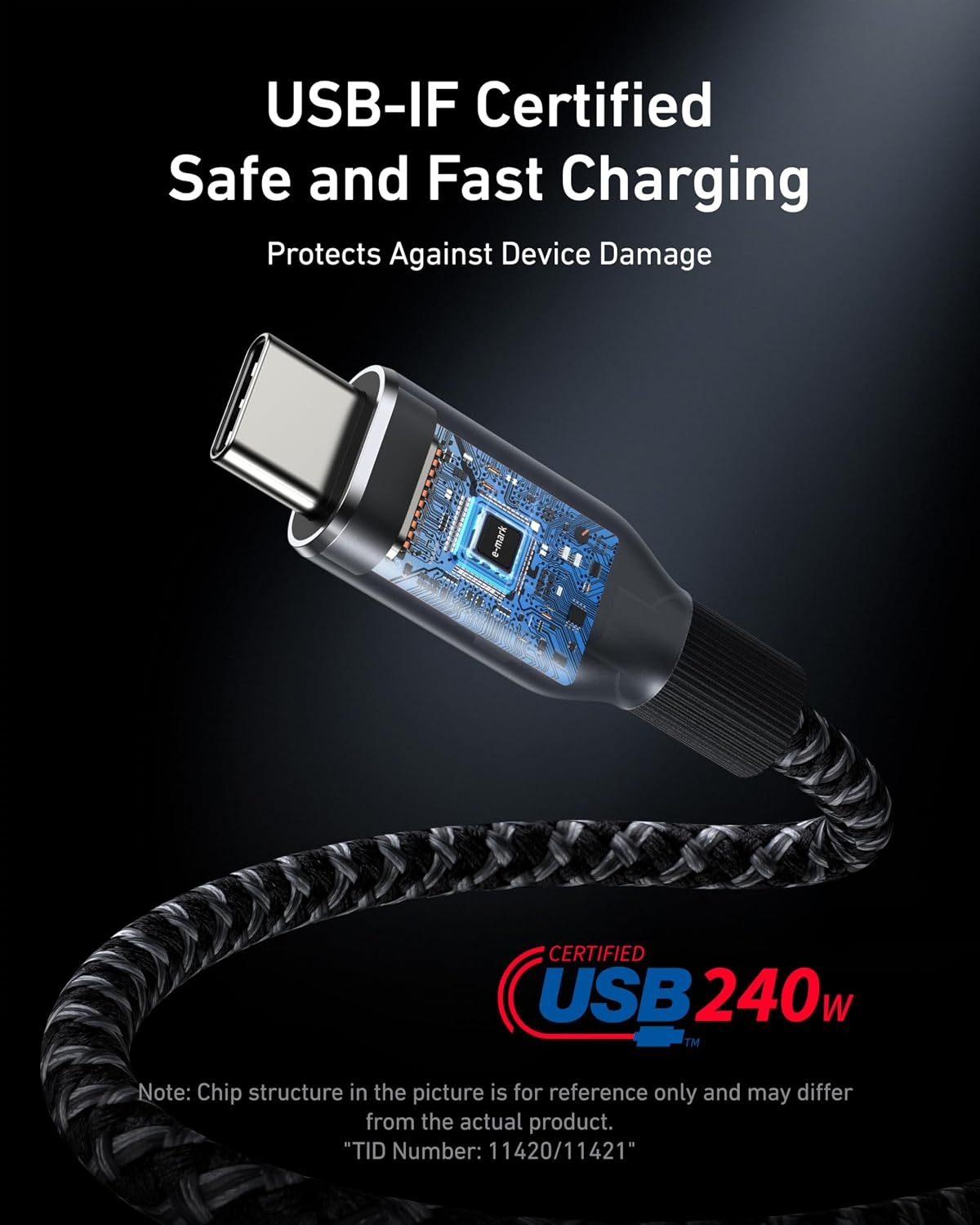 Cavo dati e ricarica USB-C - USB-C Anker Prime, 240 W, 0,9 m, Nero A88E2011