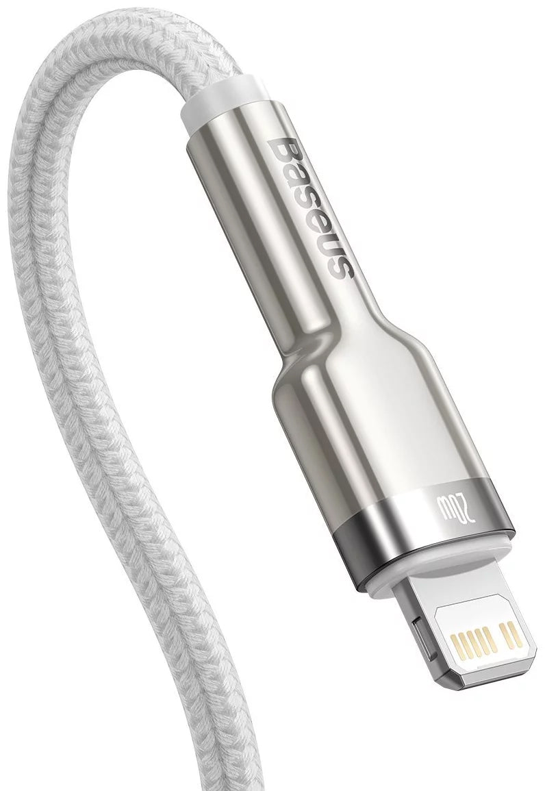 Baseus Cafule Metal USB-C auf Lightning Kabel 20W 1m | Weiß | PD & Nylon