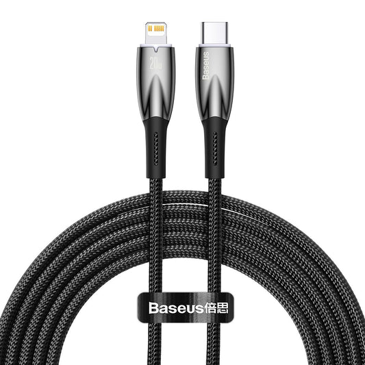 Baseus Glimmer Series USB-C - Lightning Daten- und Ladekabel, 20W, 2m, Schwarz CADH00010101