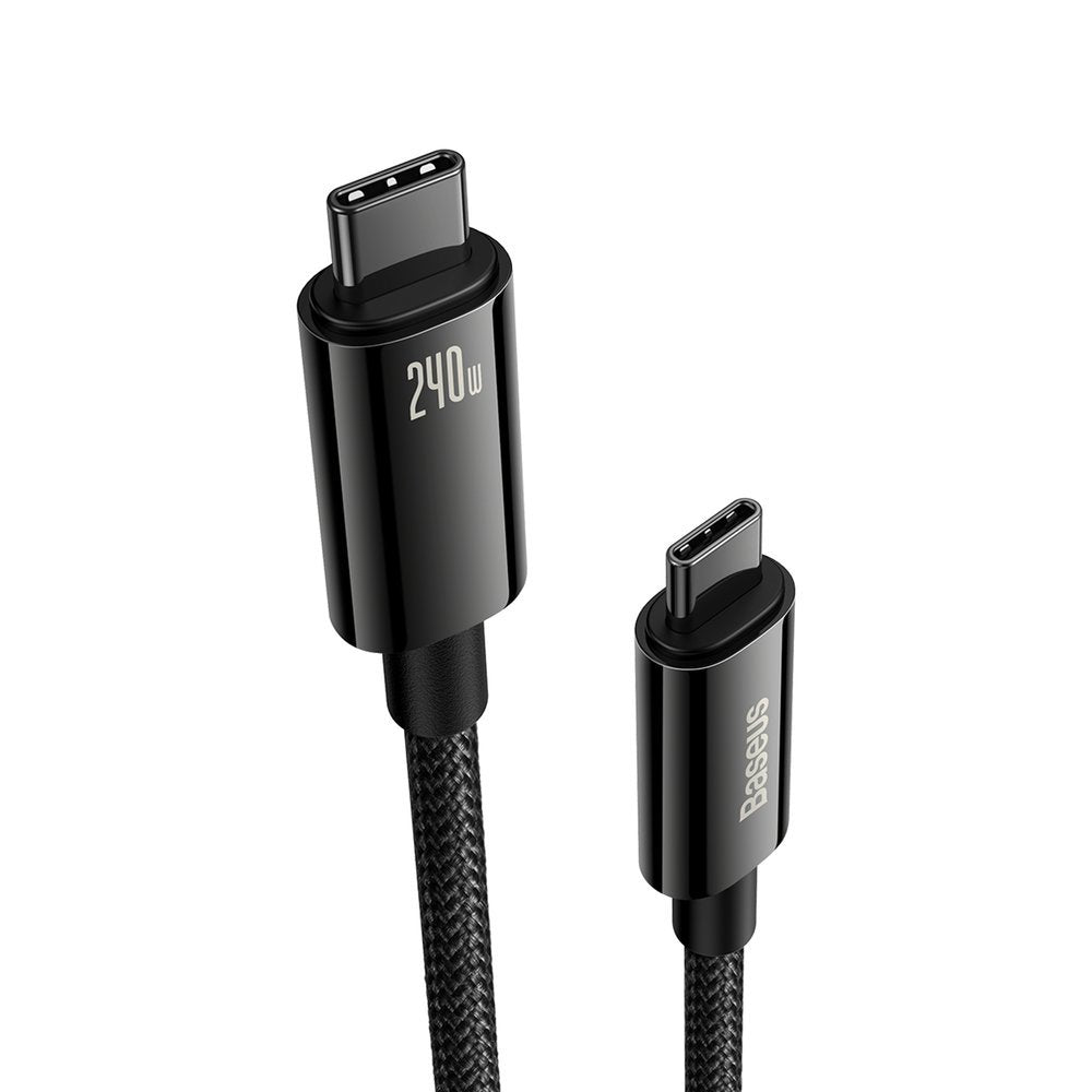 Cavo dati e ricarica USB-C - USB-C Baseus Tungsten Gold, 240W, 2 m, nero CAWJ04010101