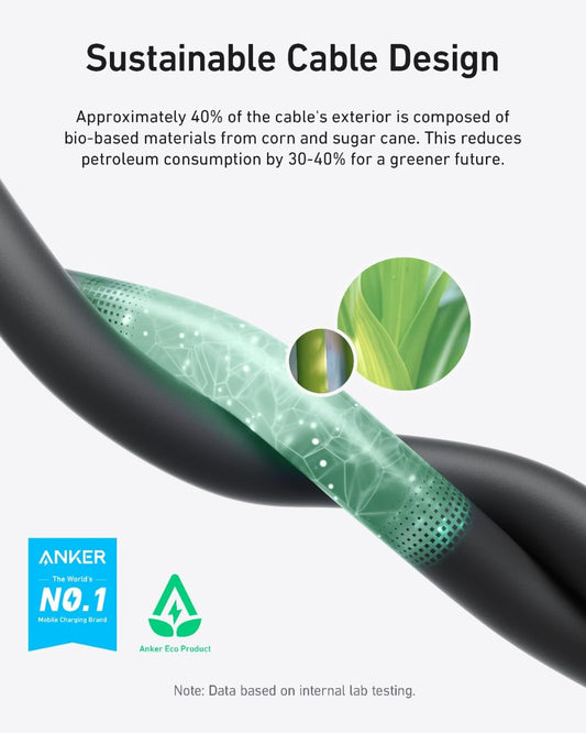 USB-C Daten- und Ladekabel - USB-C Anker, 240W, 0,9m, Schwarz A80N1H11