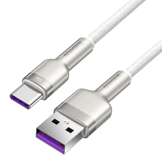 Cavo Dati e Ricarica USB-A - USB-C Baseus Cafule Metal Series, 66W, 2m, Bianco CAKF000202