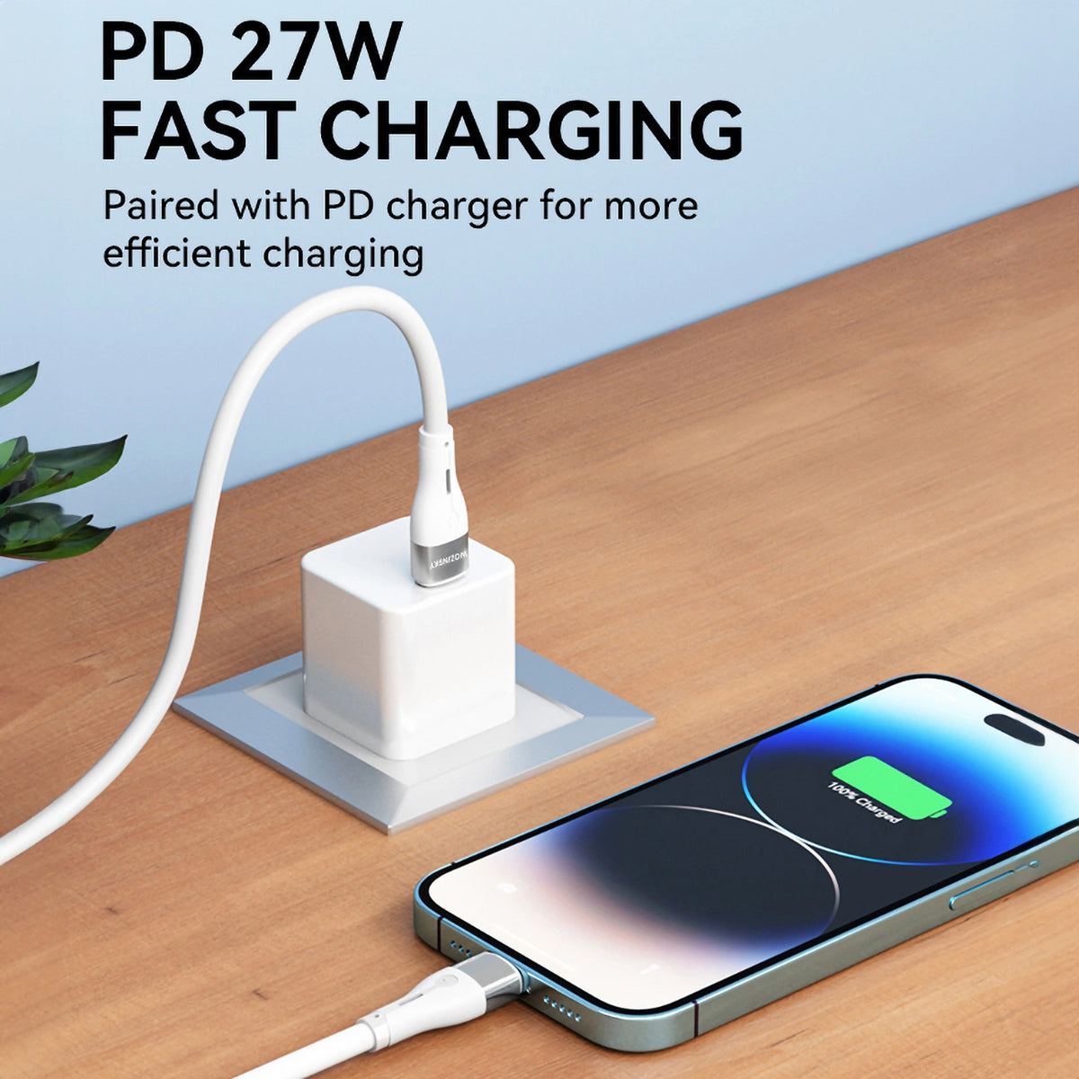 Daten- und Ladekabel USB-C - Lightning WZK WSTCL1, 27W, 1m, Weiß
