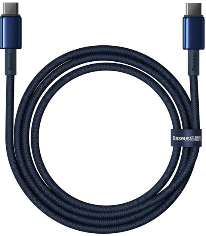 USB-C Daten- und Ladekabel - USB-C Baseus Tungsten Gold, 100W, 1m, Marineblau P10319800321-03