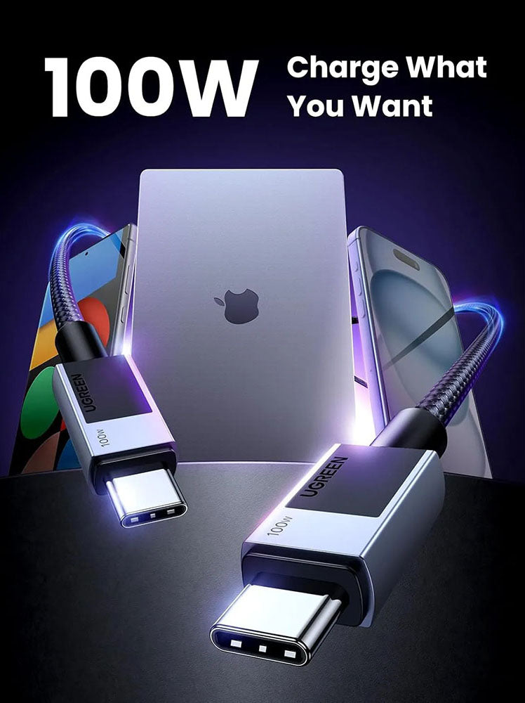 Cavo Dati e Ricarica USB-C - USB-C UGREEN L512, 100W, 0.5m, Grigio