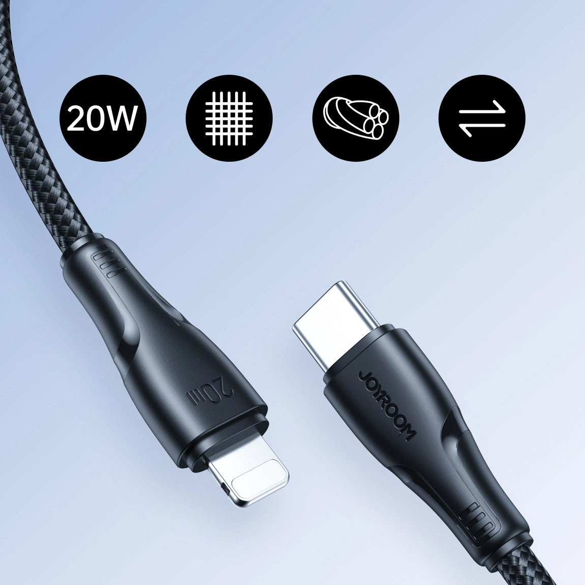 Daten- und Ladekabel USB-C - Lightning Joyroom S-A11, 20W, 0,25m, Schwarz