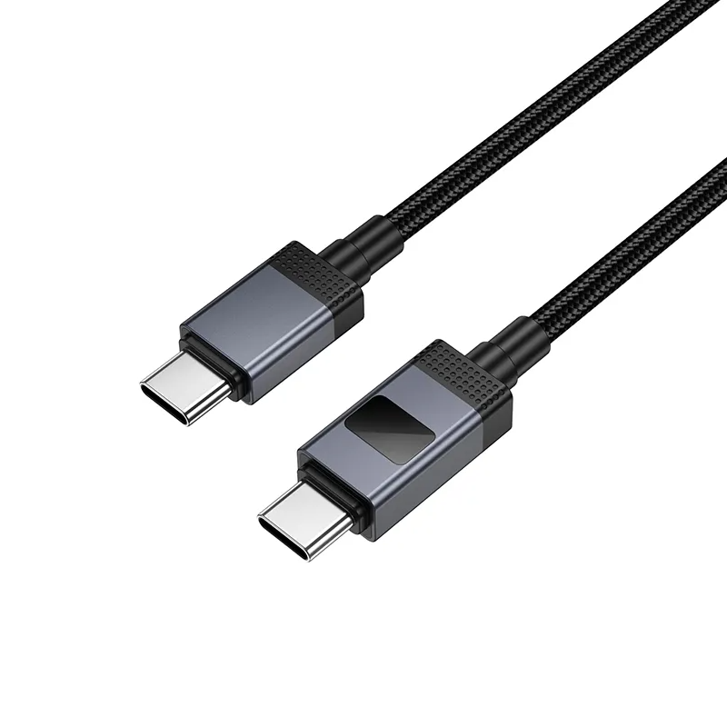 Câble de Données et de Charge USB-C - USB-C HOCO X118 Display, 60W, 1m, Noir