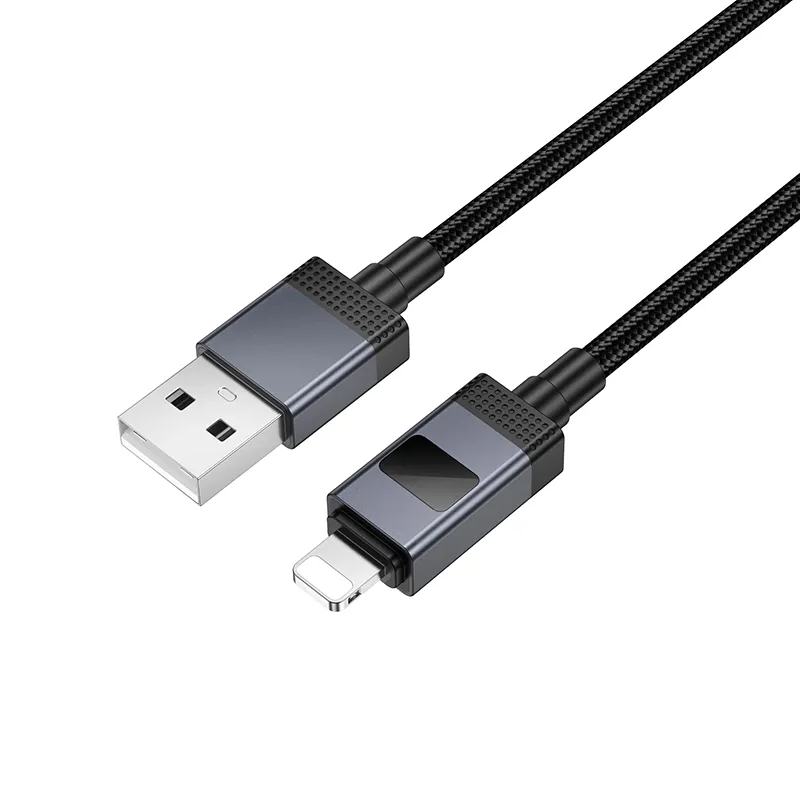 Câble de Données et de Charge USB-A - Lightning HOCO X118 Display, 12W, 1m, Noir