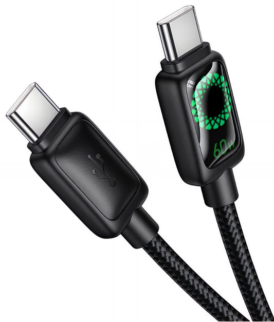 Câble de Données et de Charge USB-C - USB-C HOCO U146, 60W, 1.2m, Noir