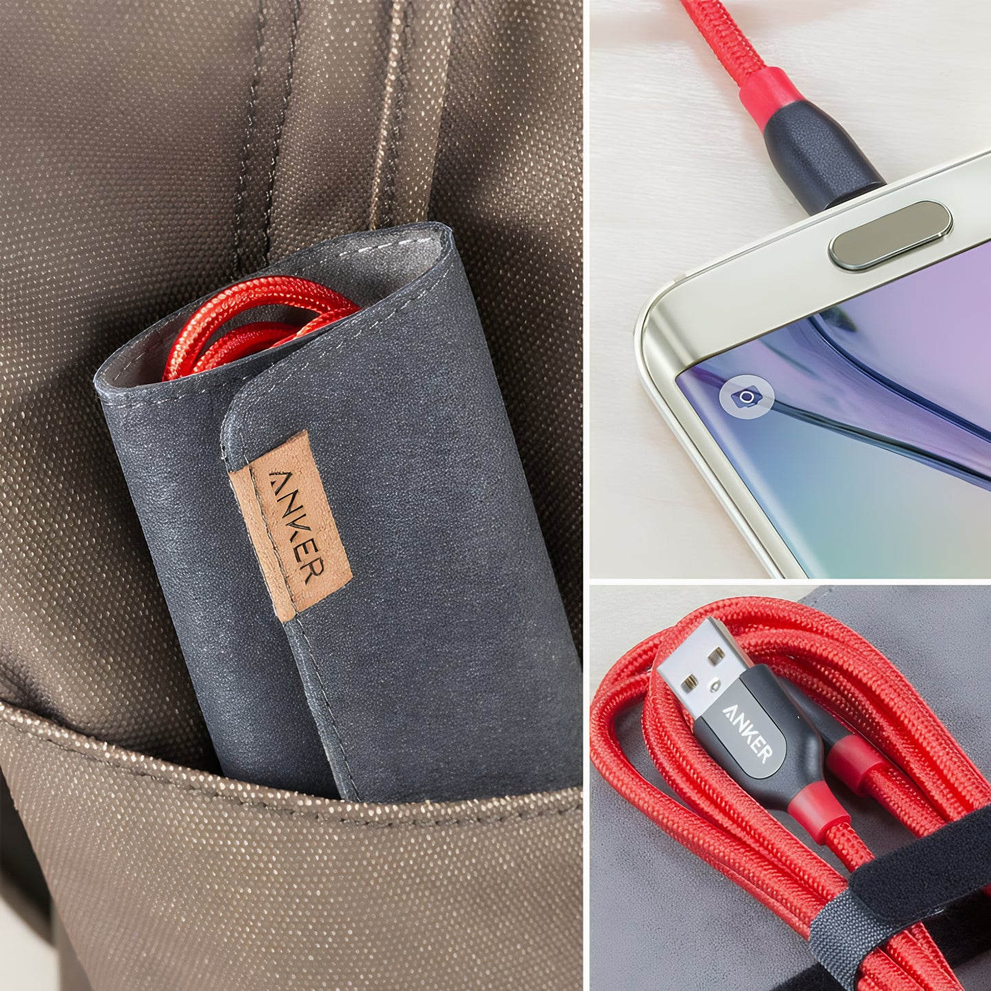 Daten- und Ladekabel USB-A - microUSB Anker PowerLine+, 18W, 0.91m, Rot A8142G91