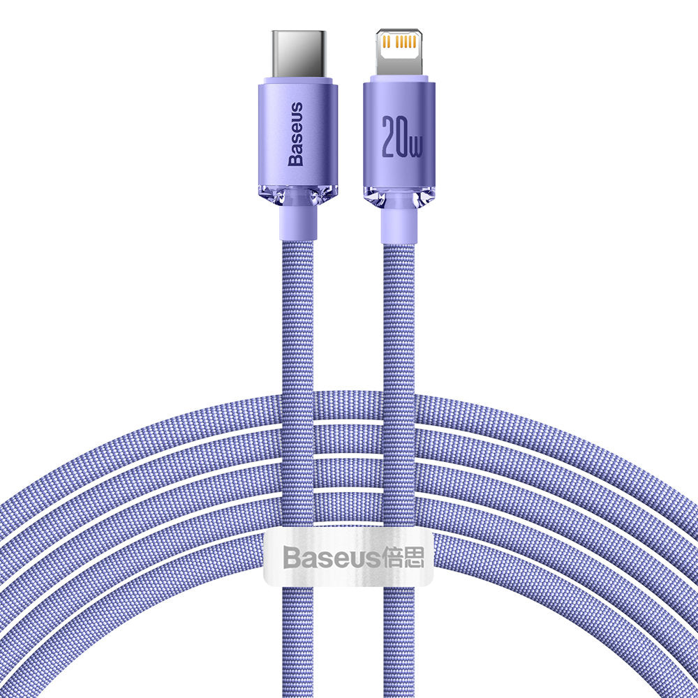 Cavo Dati e Ricarica USB-C - Lightning Baseus Crystal Shine Series, 20W, 2m, Viola CAJY000305
