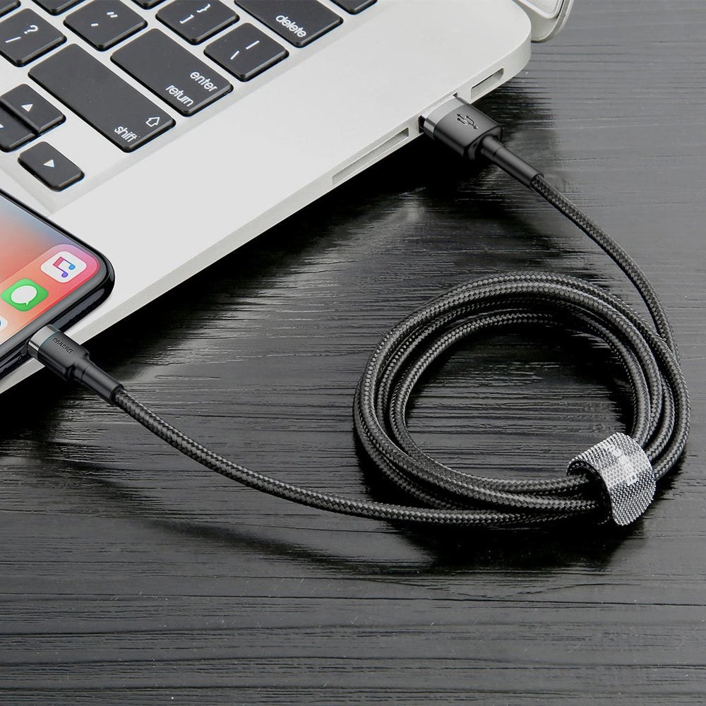 Câble de Données et de Charge USB-A - Lightning Baseus Cafule, 18W, 0.5m, Gris CALKLF-AG1