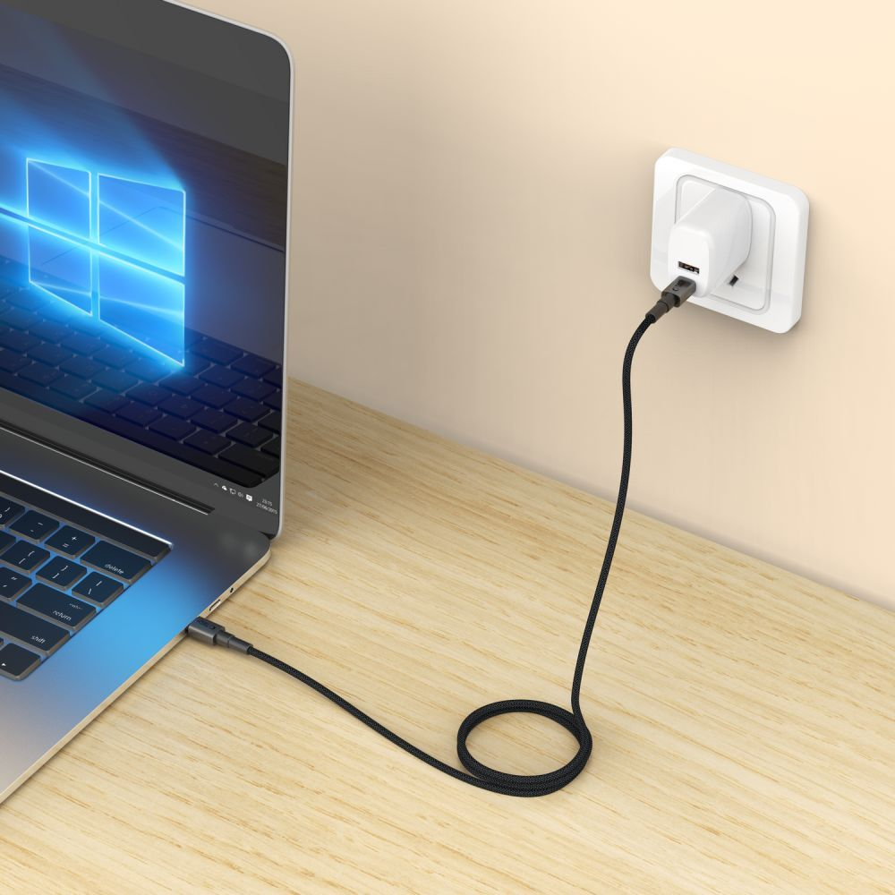 Câble de Données et de Charge USB-C - USB-C Tech-Protect Ultraboost DNA MagTwist, 100W, 2m, Gris