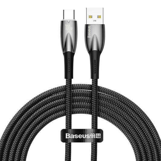 USB-A auf USB-C Baseus Glimmer Series Daten- und Ladekabel, 100W, 2m, Schwarz CADH000501 CADH000501