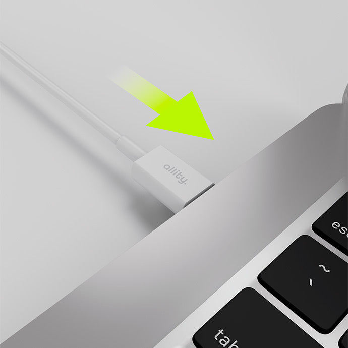 Câble de Données et de Charge USB-C - USB-C Allity. AUC-03, 100W, 2m, Blanc