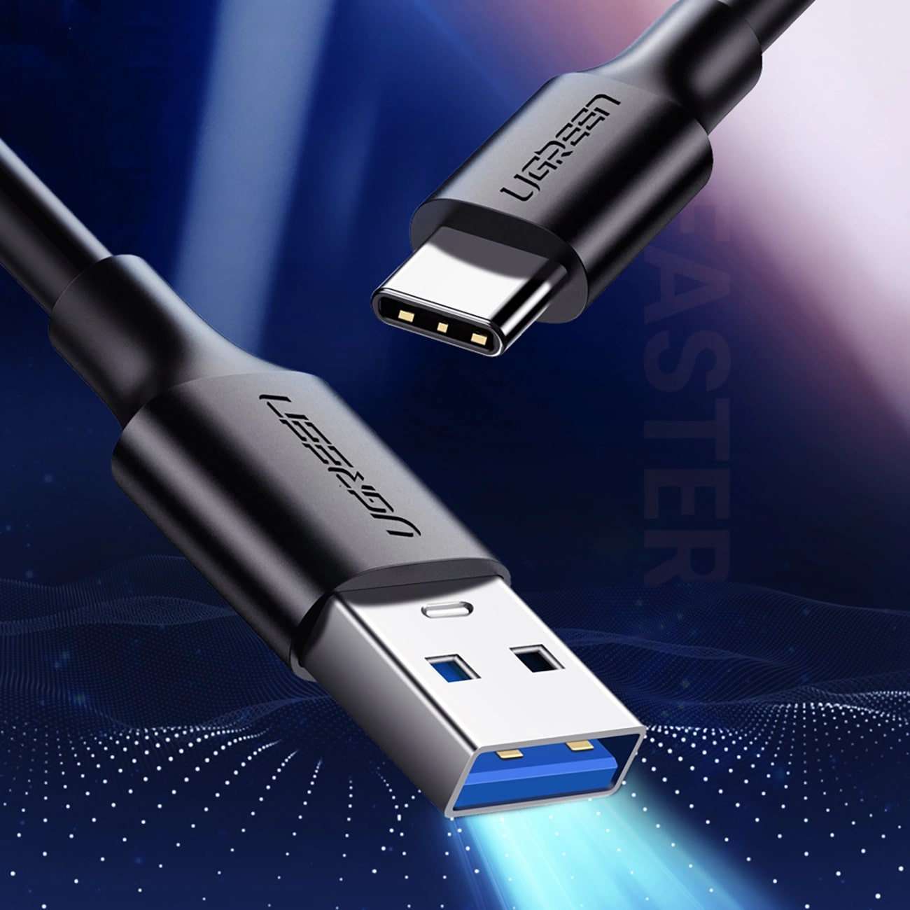 Cavo Dati e Ricarica USB-A - USB-C UGREEN US184, 18W, 0.5m, Nero
