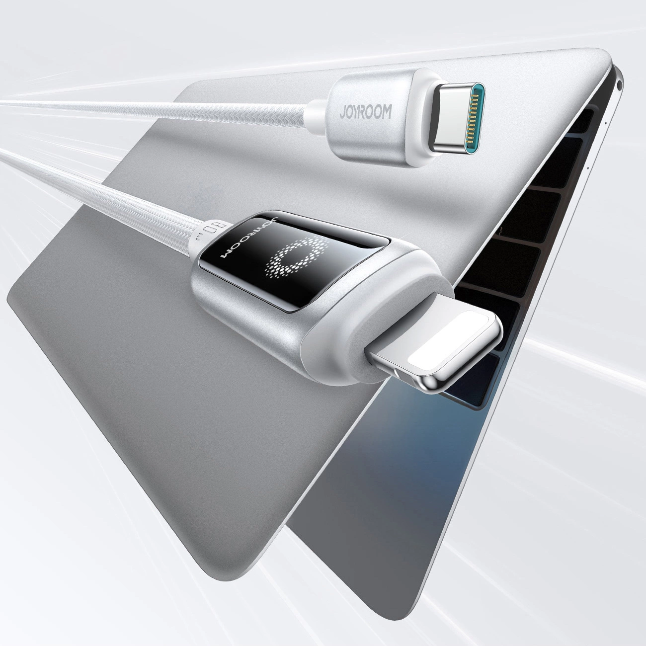 Câble de Données et de Charge USB-C - Lightning Joyroom S-A55 StarFlight Display, 30W, 1.2m, Blanc