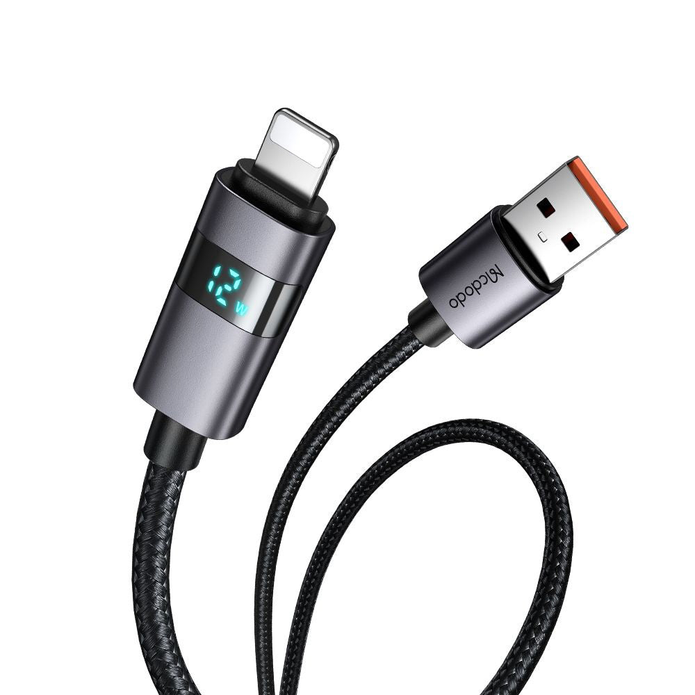 Câble de Données et de Charge USB-A - Lightning McDodo CA-6490 Display, 18W, 1.2m, Noir