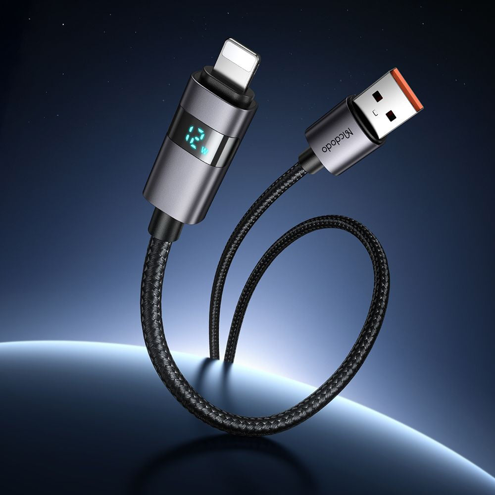 Câble de Données et de Charge USB-A - Lightning McDodo CA-6490 Display, 18W, 1.2m, Noir