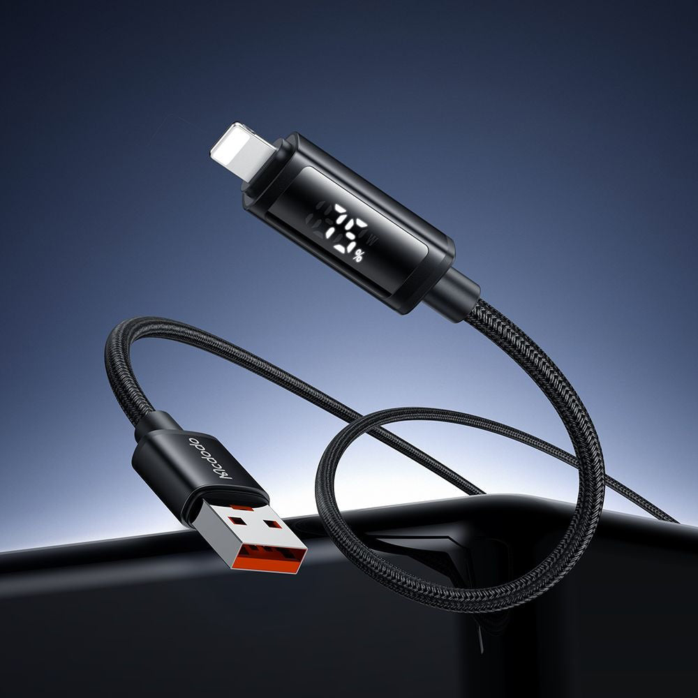 Daten- und Ladekabel USB-A - Lightning McDodo CA-7970 Display, 18W, 1,2m, Schwarz