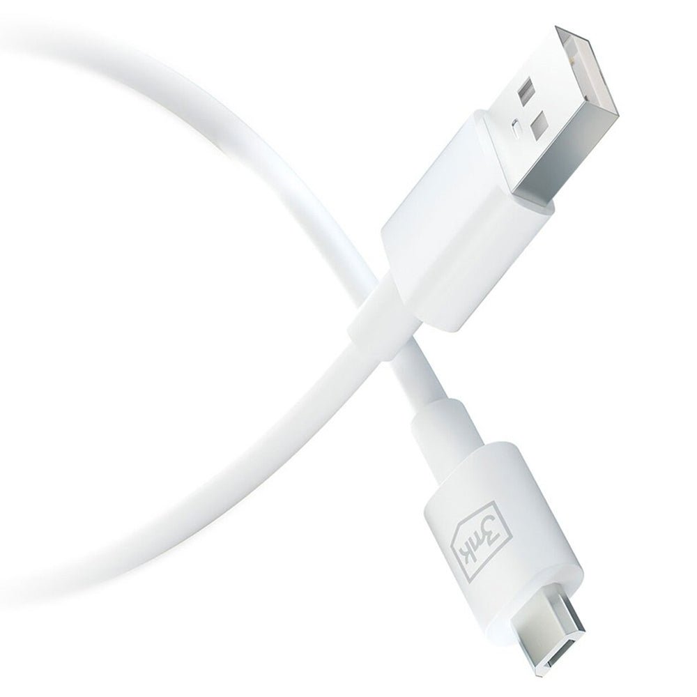Câble de Données et de Charge USB-A - microUSB 3MK Hyper, 18W, 1.2m, Blanc