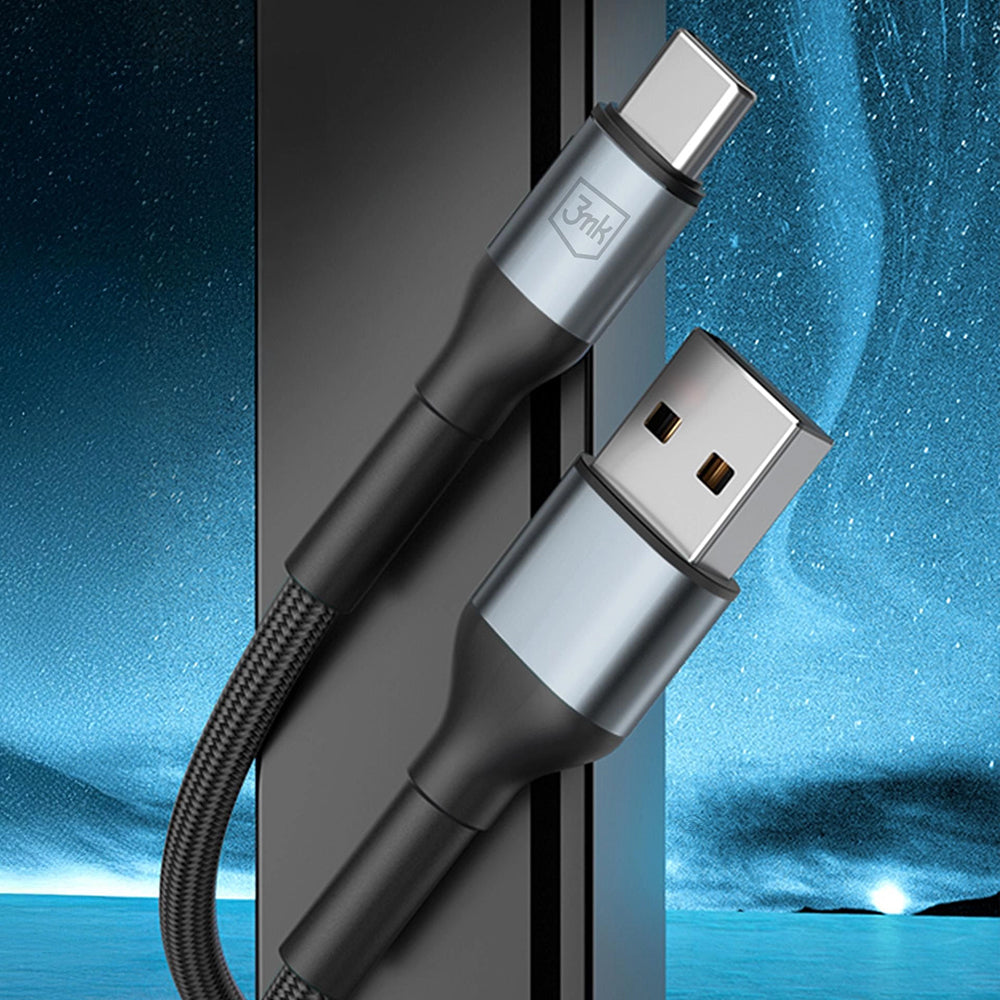 Cavo Dati e Ricarica USB-A - USB-C 3MK Hyper N 18, 18W, 1m, Nero
