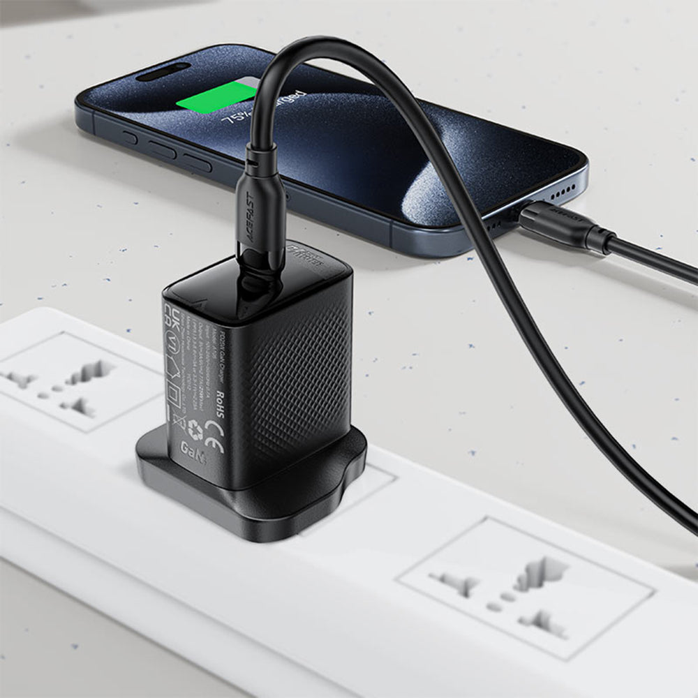 Câble de Données et de Charge USB-A - USB-C Acefast C16-04, 18W, 1.2m, Noir