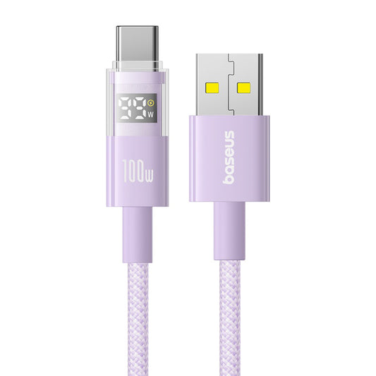Câble de Données et de Charge USB-A - USB-C Baseus Display 2, 100W, 2m, Mauve P10382701511-01