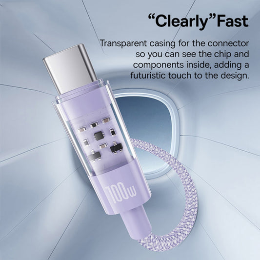 Câble de Données et de Charge USB-A - USB-C Baseus Gem, 100W, 1m, Violet P10373002511-00