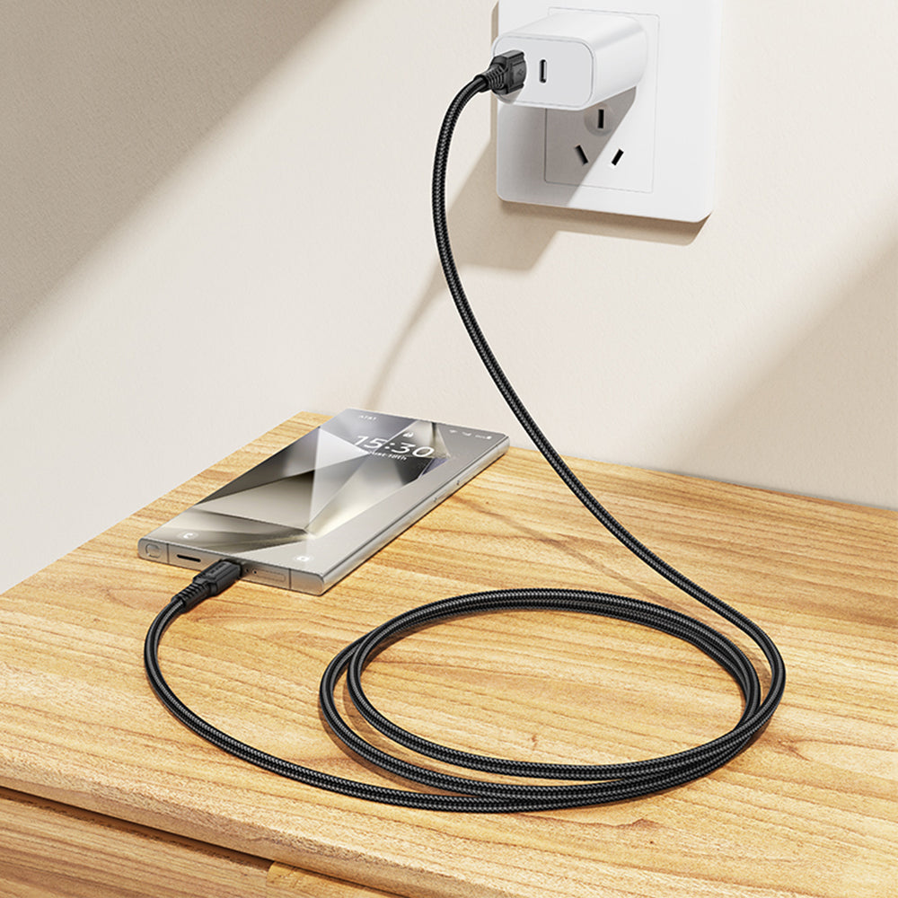 Câble de Données et de Charge USB-A - USB-C Borofone BX116 Certain, 18W, 1m, Noir