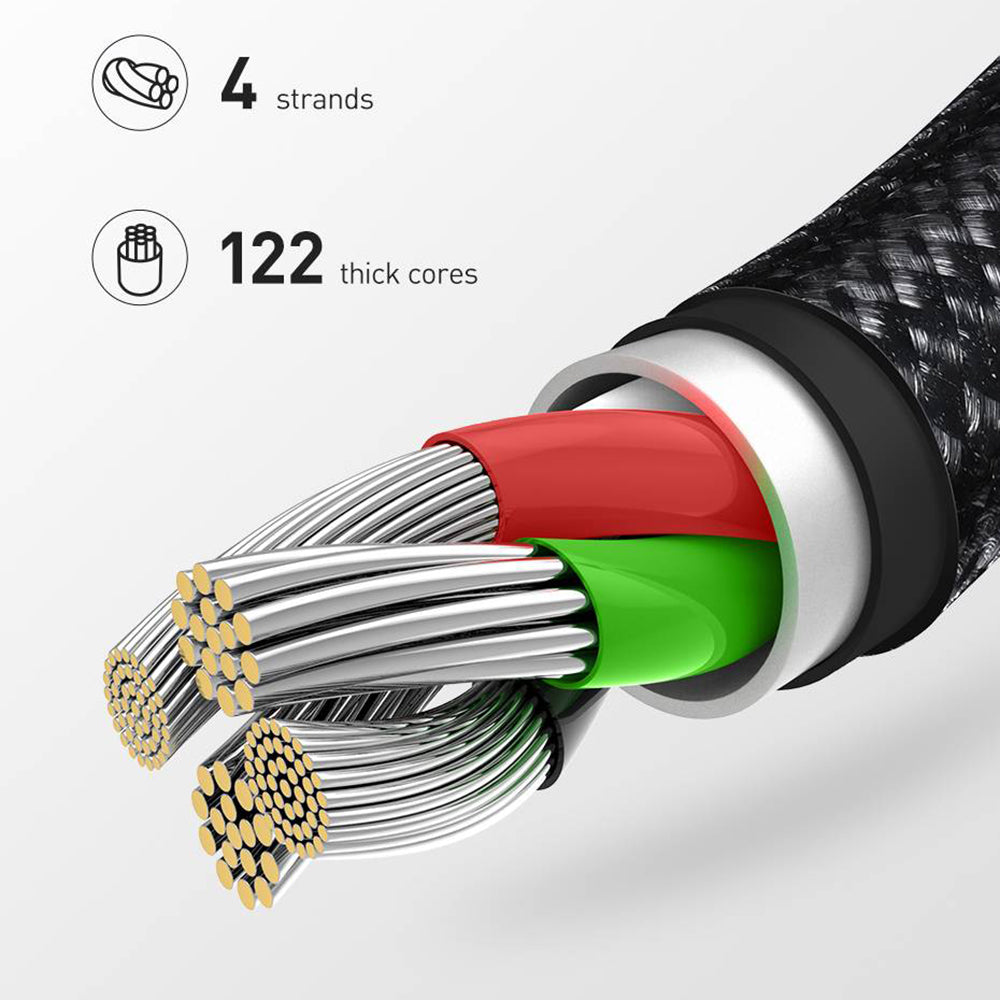 Câble de Données et de Charge USB-A - USB-C ColorWay CW-CBUC003, 18W, 1m, Vert